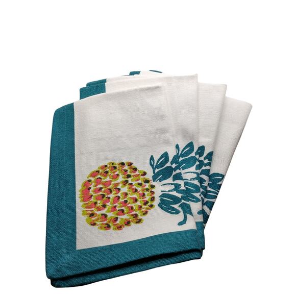 Pretty Pineapple Placemats 100% Cotton Made in India Set of (4) Summer Party - Picture 1 of 7